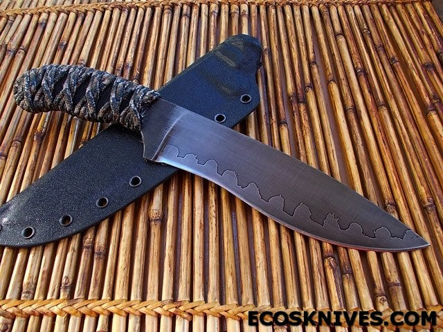 Ecos Knives Small Kiridashi Knife Brown Cord With Kydex Sheath - Tactical  Elements Inc