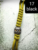 Paracord Lanyard with Solid Brass Fu Dog Bead -Large
