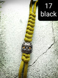 Paracord Lanyard with Solid Brass Fu Dog Bead -Large