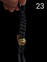 Paracord Lanyard with Solid Brass Sphinx Cat Bead -Large
