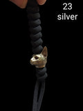 Paracord Lanyard with Solid Brass Sphinx Cat Bead -Large