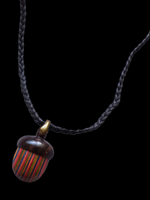 Acorn Shaped Hollow Container Wood Necklace