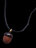 Acorn Shaped Hollow Container Wood Necklace