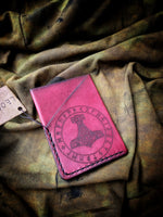 Viking Theme Leather 2 Pocket Credit Card Sleeve