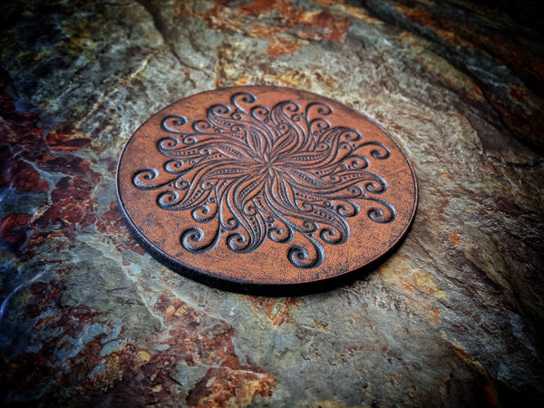 Leather Drink Coaster 4inch -1piece