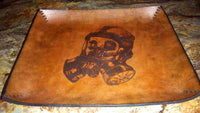 Gas Mask Leather Valet Tray - Large