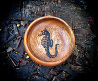 Seahorse Acacia Wooden Valet Tray / Key Bowl