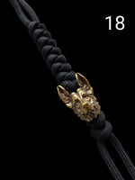Paracord Lanyard with Solid Brass German Shepherd Dog Bead -Large