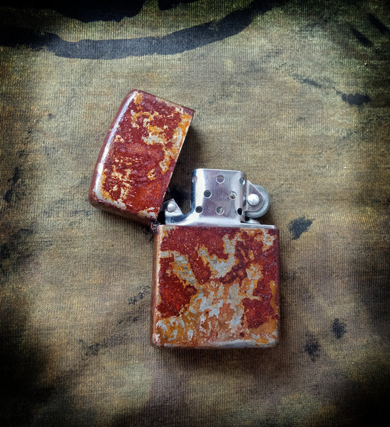 Zippo Style Trench Lighter With Rust Patina