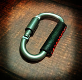 3"Leather Wrapped Aluminum Carabiner