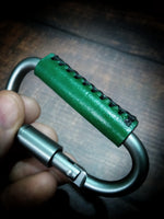 3"Leather Wrapped Aluminum Carabiner