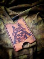 Leather Samurai Skull Credit Card Sleeve