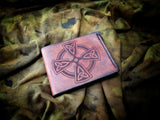 Weathered Celtic Knot Leather Minimalist Wallet