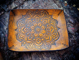 Mandala Pattern Leather Valet Tray -Small