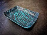 Distressed Blue/Black 2 Tone Leather Valet Tray -Small