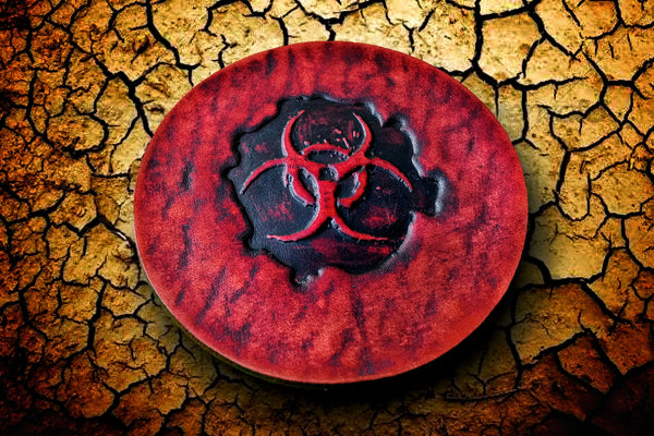 Biohazard Leather Drink Coaster 4inch -1piece