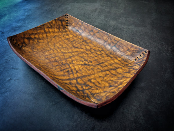 Distressed Leather Valet Tray -Small