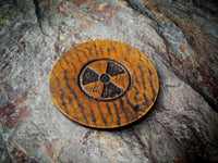 Radiation Symbol Leather Drink Coaster 4inch -1piece