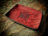 Samurai Mask Distressed Leather Valet Tray -Small