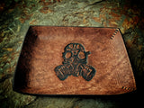 Gas Mask Apocalyptic Leather Valet Tray -Small
