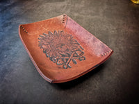 Indian Skull Leather Valet Tray -Small