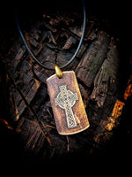 Celtic Cross Engraved Bone Necklace Pendant