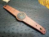 Tapered Viking Triskele Stamped Leather Bracelet