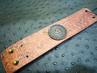 2" Viking Triskele Stamped Leather Bracelet