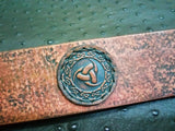 2" Viking Triskele Stamped Leather Bracelet
