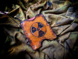 Radiation Symbol Leather Credit Card Sleeve