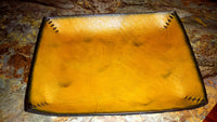 Yellow Leather Valet Tray -Small