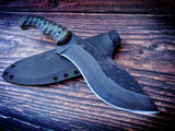 Apocalyptic Finished Recurve Bowie / Bolo Knife With Kydex Sheath