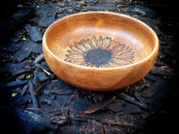 Sunflower Acacia Wooden Valet Tray / Key Bowl