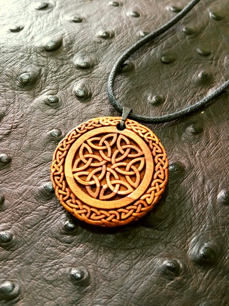 Celtic Knot Wood Necklace
